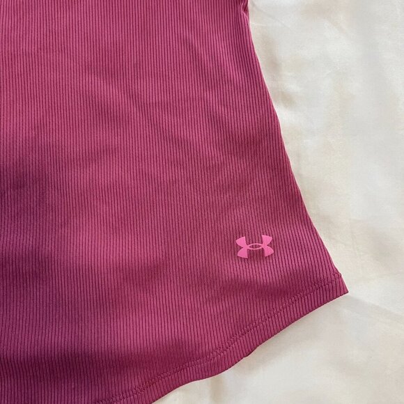 Under Armour Pink HeatGear Ribbed Razorback Athletic Tank Top NWT | Size XL - Picture 2 of 5